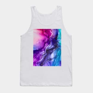 Abstract Vibrant Rainbow Ombre Tank Top